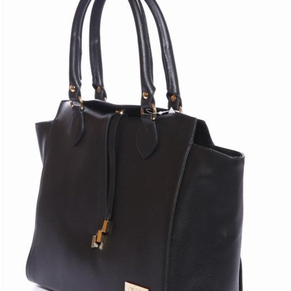 Bassira Black Italian Leather Handbag - Picture 4 of 7